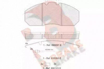 R BRAKE rb1405122 -  Комплект тормозных колодок, дисковый тормоз